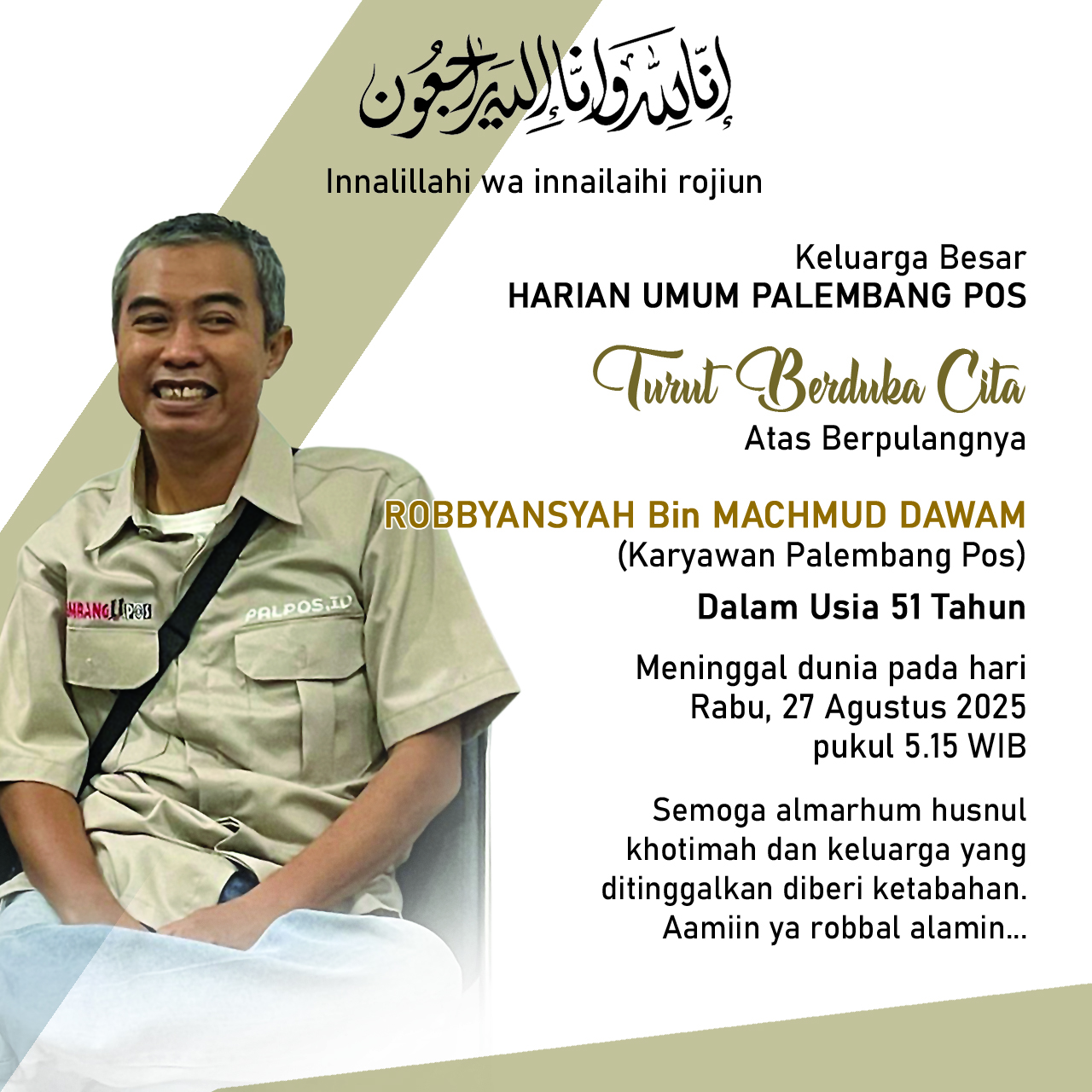 Iklan Duka Cita Kak Robby