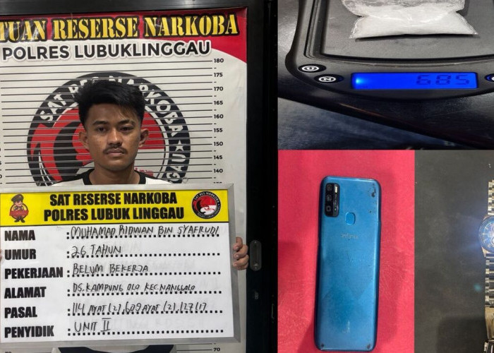 Kurir Sabu 6,85 Gram dari Padang Ditangkap di Lubuk Linggau, Sempat Buang Barang Bukti
