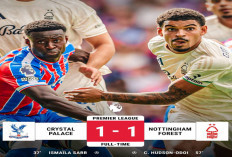 Crystal Palace Ditahan Imbang Nottingham Forest 1-1 di Selhurst Park