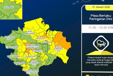Waspada Hujan Lebat ! Cuaca Sumsel Sabtu 31 Januari 2026 Berpotensi Ekstrem dari Siang hingga Dini Hari  Palem