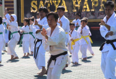 ‎Semarakkan HUT Bhayangkara Ke-80 di Polres OKU Timur, 206 Karateka Ikuti UKT  ‎