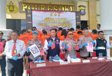 Polres OKU Pamerkan Belasan Pelaku Narkoba Hasil Tangkapan Juni-Juli 2025