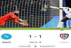Hasil Coppa Italia: Napoli Lolos Dramatis, Tundukkan Cagliari 9-8 Lewat Adu Penalti 