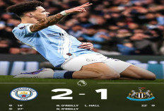 Hasil Man City Vs Newcastle 2-1, O’Reilly Jadi Pahlawan dan City Cuma 2 Poin dari Arsenal