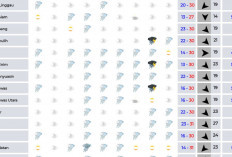 Cuaca Sumsel Didominasi Berawan, Hujan Sedang Berpotensi Terjadi Sejak Pagi hingga Malam