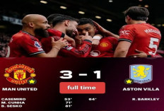 Hasil Liga Premier Inggris: Manchester United Tumbangkan Aston Villa 3-1!