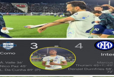 Hasil Liga Seri A: Comeback Inter Milan! Tertinggal 2-0, Nerazzurri Hajar Como 4-3 