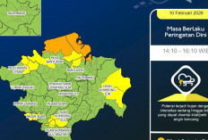 Peringatan Dini BMKG Sumsel Rabu 11 Februari 2026, Ini Daftar Wilayah Berpotensi Hujan Sedang