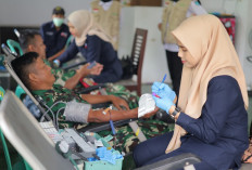 Peringati HUT ke-80 Persit, Kodim 0402/OKI-OI Gelar Donor Darah