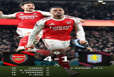 Hasil Liga Premier Inggris: Arsenal 4-1 Aston Villa, Arsenal Nyaman di Puncak Klasemen