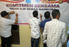 Dukung 'Ogan Ilir Bebas Narkoba', Polsek Tanjung Batu, Camat Hingga Kades Teken Maklumat Bersama