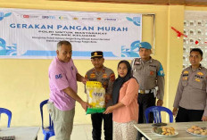 Gelar Gerakan Pangan Murah Polsek Keluang Salurkan 6 Ton Beras Murah untuk Warga