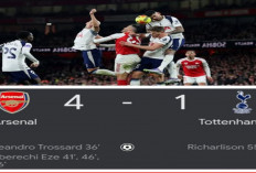 Hasil Liga Premier Inggris: Arsenal Libas Tottenham 4-1 