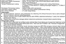 Pengumuman Lelang Ekseskusi Kedua Hak Tanggungan