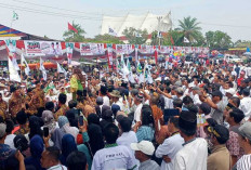 7 Parpol Usung Pasangan JADI, Ribuan Massa Padati Taman Segitiga Emas Kayuagung saat Deklarasi