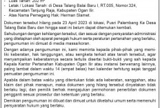 Iklan Kehilangan Dokumen Tanah 
