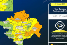 Prakiraan Cuaca Sumsel Selasa,6 Januari 2026: Berawan,Hujan Berpotensi Guyur Sejumlah Wilayah Siang 