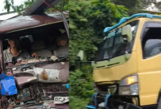 L300 Vs Truk, Sopir Terjepit di Kendaraan