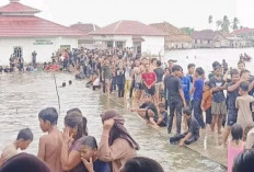 Masyarakat Pedamaran Dapat Tempat Wisata Dadakan di Tengah Meningkatnya Debit Air Sungai