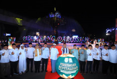 Revitalisasi Titik Nol Palembang! Tugu Air Mancur Bunga Cempako Telok Diresmikan Herman Deru