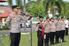 Kapolres Ogan Ilir Pimpin Apel Kesiapan Personel Hadapi Rencana Aksi Unjuk Rasa Warga Tanjung Baru
