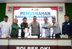  Polres OKI Musnahkan 927 Gram Sabu, Komitmen Babat Habis Narkotika