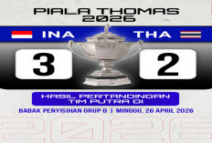 Hasil Piala Thomas 2026: Indonesia Comeback Gila Tekuk Thailand 3-2