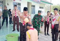 Danramil 402-10/Kayuagung Lantik 59 Anggota Baru Saka Wira Kartika 