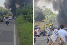 Bus ALS Terbakar di Jalinsum Muratara, Diduga Telan Korban Jiwa dan Picu Kemacetan Panjang