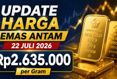 Cek Harga Emas Antam Hari Ini, 22 Juli 2026 : Naik Lagi Menjadi Rp2.635.000 per Gram