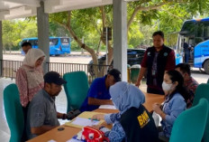 Berikan Kenyamanan untuk Penumpang, BNNK OKI Tes Urine Para Sopir Bus Terminal Kayuagung