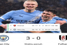 Hasil Man City vs Fulham 3-0: Jarak ke Arsenal Tinggal 3 Poin di Klasemen