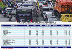 Daftar 5 Kabupaten/Kota Paling Banyak Kendaraan Bermotor di Sumatera Selatan  :  Mendekati Jumlah Penduduk !  