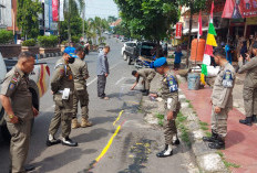 Vandalisme di Jalan Jendral Sudirman Prabumulih, Pol PP Gerak Cepat Bersihkan Coretan