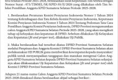 Pengumuman Uji Publik Calon Anggota KPID Sumsel Periode 2025-2028