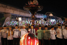 Ratu Dewa Resmikan Air Mancur  Cempako Telok , Ikon Baru Palembang Darussalam