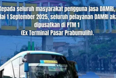 Mulai 1 September, Bus DAMRI Prabumulih Resmi Pindah Mangkal ke PTM 1