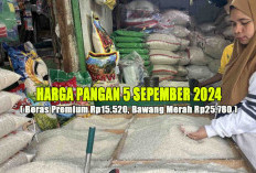 Harga Pangan 5 September 2024 :  Beras Premium Stabil di Rp15.520, Bawang Merah Rp25.780 per Kilogram !