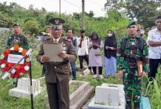 Danramil Baturaja Pimpin Upacara Pemakaman Secara Militer Almarhum Purnawirawan TNI AD