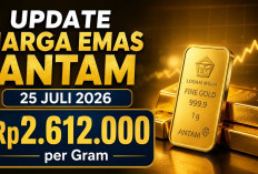 Cek Harga Emas Antam Hari Ini, 25 Juli 2026: Naik Rp7.000, Kini Tembus Rp2.612.000 per Gram