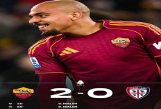 Hasil AS Roma vs Cagliari 2-0: AS Roma Samai Poin Juventus 