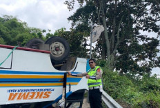 Bus Angkut 28 Penumpang Terguling di Tepian Danau Ranau OKU Selatan, Tiga Korban Luka Berat