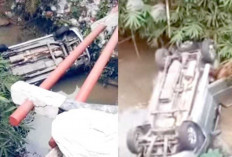 Diduga Ngantuk Minibus Terjun Bebas Ke Jurang di Desa Sleman OKU