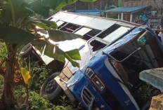 Bus Lubex Terguling Dihantam Truk :  Begini Kondisi 6 Penumpang  !