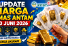 Cek Harga Emas Antam Hari Ini, 10 Juni 2026: Turun Rp20.000, Kini Dijual Rp2,713 Juta per Gram