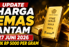 Cek Harga Emas Antam Hari Ini, 27 Juni 2026: Naik Rp5.000, Kini Tembus Rp2,66 Juta per Gram