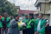 Polres dan Pemkot Lubuklinggau Bagikan Ratusan Paket Sembako, Pererat Sinergi dengan Ojol Jelang Idul Fitri