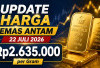 Cek Harga Emas Antam Hari Ini, 22 Juli 2026 : Naik Lagi Menjadi Rp2.635.000 per Gram