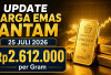 Cek Harga Emas Antam Hari Ini, 25 Juli 2026: Naik Rp7.000, Kini Tembus Rp2.612.000 per Gram